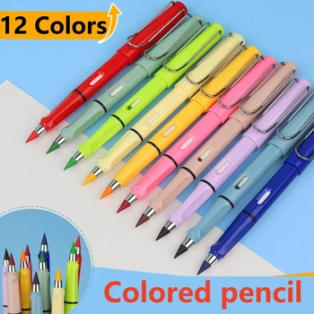 12 Цвята, художествени цветни Моливи Eternity, без мастило, магически цветен молив, училищни живопис, Графити, Канцеларски материали Kawaii