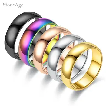 2/4/6 мм Гладка Титанов пръстен от неръждаема стомана за жени и Мъже, Коварен минималистичное трупно пръстен в стил Homme Rock, модни бижута