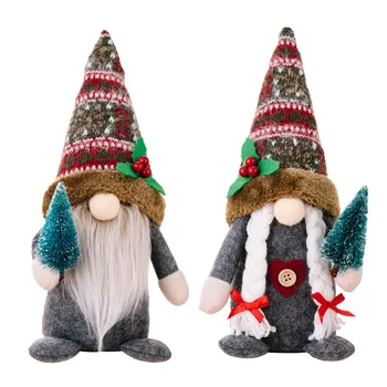 2023 Коледа American Country Style Knitting Hat Faceless Кукла Couple Dwarf Кукла Ornament Доставки Коледната кукла
