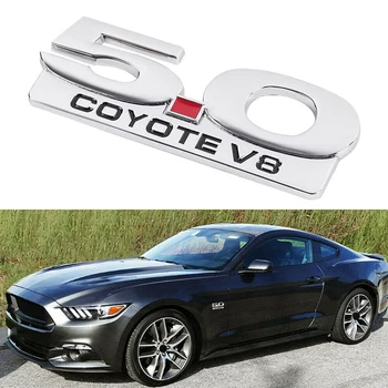 2X5, 0 Емблемата на Coyote V8 За 11-14 Ford Mustang F150 F250 Хромирани Странични Емблеми Тяло и Крило, Стикер, Икона, Фабрична Табелка