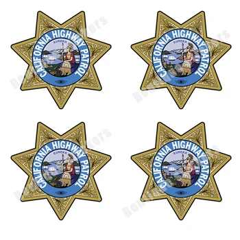 4 Икона на едро California Highway Patrol Печат на Етикети Стикери са Подходящи за всички въздухоплавателни средства, като автомобили мотоциклет състезателни каски