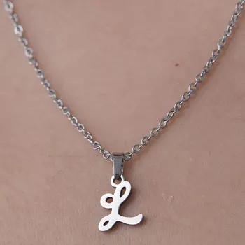 A-Z, Началната буква от английската азбука, Колие с окачване от неръждаема Стомана, Дамски модни бижута, подарък за Приятелката си