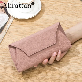 Alirattan 2023 Нов ултра-тънък портфейл от естествена кожа, най-горния слой от телешка кожа, лесен и творчески Универсален дълъг чантата си за телефон