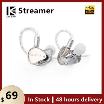 KBEAR Streamer 2PIN 0,78 мм Единични Динамични слушалки в ушите Hi-Fi Слушалки от 10 Мм PEK Бленда DD 5N Тел Музикални Спортни Слушалки Iem Слушалки