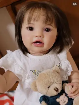 NPK 24-инчов Възстановената Кукла за Деца Новородено Лоти Принцеса Момиче Реалистичен Мек На Допир 3D кожа с Видими Венами Художествена Кукла