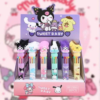 Sanrio Мультяшная Химикалка химикалка 18/36шт Kuromi Hello Kitty Cinnamoroll 10 Цвята 0,7 Канцеларски материали За ученици, Писалка за Рисуване