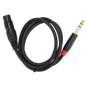 XLR Кабел Многослоен Екранировка 1 m 3 Pin 1/4 инча Широко Приложение XLR Конектор за свързване към кабел Добро Качество на звука за Китара