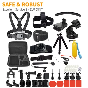Аксесоари за спортна камера, Комплект за екшън камери, Гърдите колан, главата и колан, държач за селфи-пръчка, комплект за GoPro Insta360 DJI OSMO