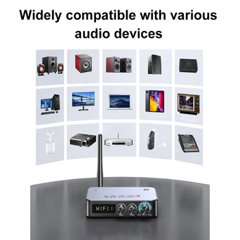Аудиоадаптер, мултифункционален стереомузыкальный приемник, инфрачервено дистанционно управление, Bluetooth-съвместими за настолен лаптоп с високоговорител