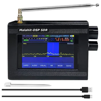 Версия 1.10 D Малахитово, 50K-200M 4M-2GHz Малахитово DSP СПТ приемник на SSB, AM Радио с 3,5-инчов LCD сензорен екран