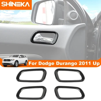 Вътрешна дръжка врата от въглеродни влакна SHINEKA ABS, декоративна лента, накладки, стикери За Dodge Durango 2011 Up, аксесоари за интериора