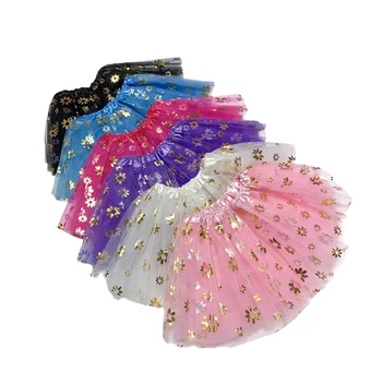 Детска Блестящ Танц пола-пакетче с цветен модел за момичета, 3 слой фатина, долната пола за деца, шифон, от 2 до 8 години