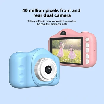 Детска видеокамера с две лещи с Висока разделителна способност, Детска помещение за деца, 3,5-инчов цифрова камера С подаръци за рожден Ден За деца