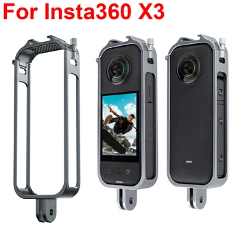 За камерата Insta360 X3 Защитен Калъф От Алуминиева Сплав, Клетка, Защита От падане, Метална Клетка за Зайче, Интерфейс Студено Башмака за Insta360 X3