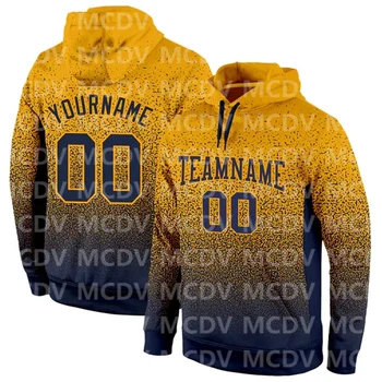 Изработена по поръчка на златен тъмно синьо увядающий модерен спортен пуловер Hoody с качулка
