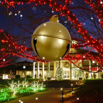 Коледен надуваем балон във формата на камбани, Забавен украшение от PVC, Коледна топка, Гигантски висулки-балони, за Коледа, за Многократна употреба Празнични аксесоари