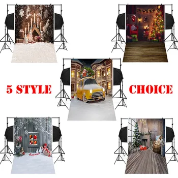 Коледна студио 3d Студиен фон Плат Коледна украса Декори, за фон на снимане Вечерни рокли Подпори Навидад L5