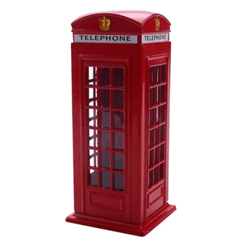 Метална Червена Британската Английски език на Лондонската Телефонна Будка Банка Монета банкова Спестовна Гърне Прасенце Червена Кутия Телефонна Кабина 140X60X60Mm