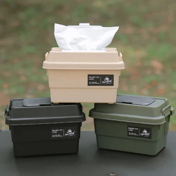 Многофункционална кутия за съхранение на открито Обем 1,1 л, преносим калъф за съхранение на салфетки, влагоустойчив, отговарят на високи калъф за къмпинг, туризъм и пътуване