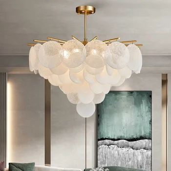 Модерна led полилей от бяло стъкло За хола, Креативен дизайн, Лампа за Спални, Луксозни Лампи за дома