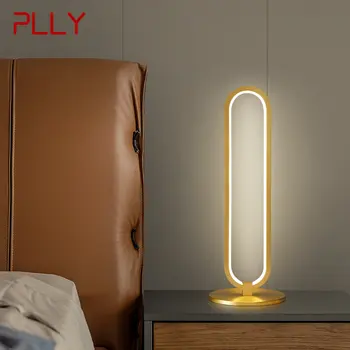 Модерна настолна лампа от месинг, led, 3 цвята, Злато, мед, малка странична масичка, Осветление, декорация за съвременната домашна спални