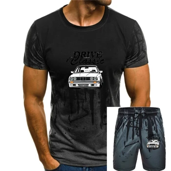 Мъжка тениска в Ретро стил Car W201, тениски, Уникален дизайн на тениска от 100% памук с къс ръкав и кръгло деколте, класическа тениска за шофиране в колата