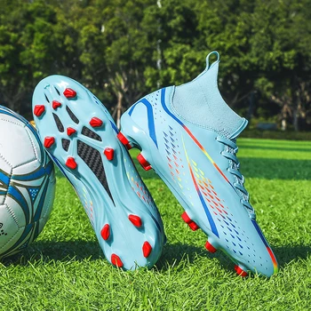 Мъжки нови футболни обувки с висок берцем FG / TF Висококачествени детски футболни обувки, устойчива на плъзгане градинска тренировочная обувки, Маратонки 2023