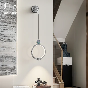 Нов нощни монтиран на стената лампа, монтиран на стената лампа за спални, монтиран на стената лампа в индустриален стил, проста стенни мода, творчество скандинавски личността на открито