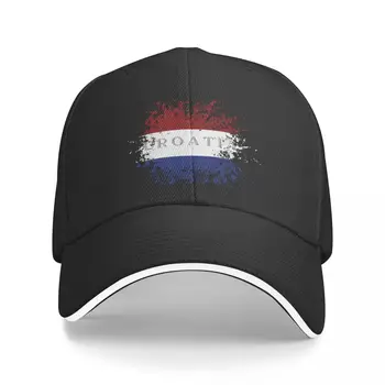 Новата хърватска реколта бейзболна шапка с флага в стил гръндж, военна шапка, Мъжка бейзболна шапка, дамска шапка, Мъжки