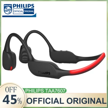 Нови слушалки Philips TAA7607 с костна проводимост, безжични Bluetooth, спортни слушалки, HD и Микрофон, Слушалки с микрофон с шумопотискане, Дълъг експлоатационен живот