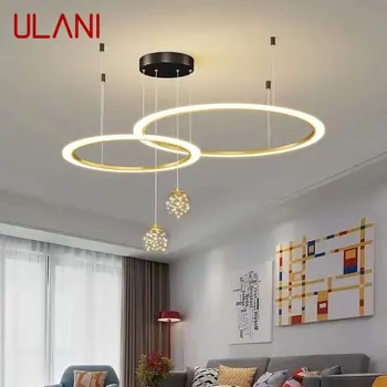 Окачен лампа ULANI Nordic Модерен led Творчески 3 цвята, Околовръстен полилей, Кръгли осветителни тела за дома, интериор хол, спалня