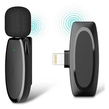 Петличный безжичен микрофон за ютуберов iPhone, Директно излъчване Facebook, Видеоблогеров, Интервюта, Автосинхронизации