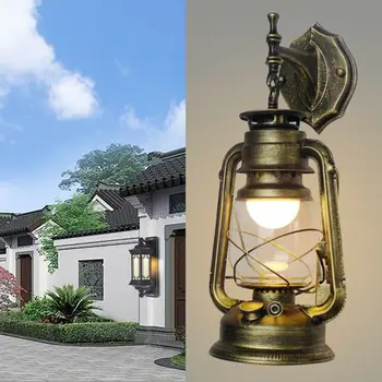 Промишлен вътрешен градински лампа, Лампа за верандата, Старинен Външен Стенен монтаж лампа, Бронзов Пластмасов фенер