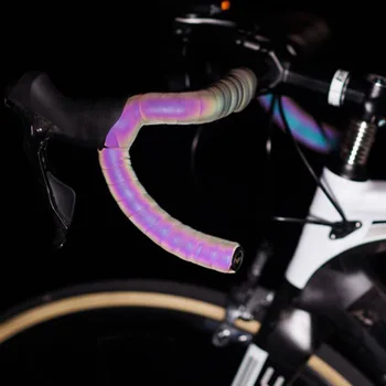 Пътен под наем Сребристи ленти за скоростно волана, светлоотразителни, ослепляющие, Велосипедни ленти от изкуствена кожа + EVA, цветни