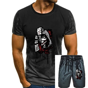 Разпродажба модни 100% памучни тениски с кръгло деколте Джеф The Killer WomenSummer с къс ръкав, тениски с къс дизайн за мъже