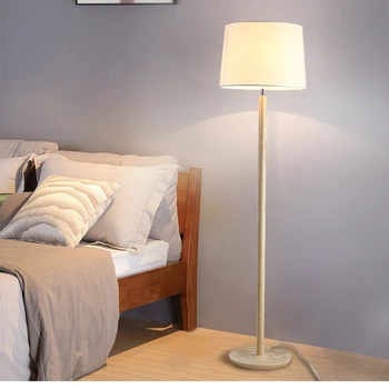 Скандинавските дървени led лампи за дневна, страничната диван, дистанционно управление, Слаби, Застояла лампа, Нощно шкафче за спалня, Разсеяна светлина