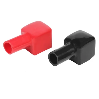 Универсални изолиращи капачки клемм акумулатора, червен положителен + черно отрицателен
