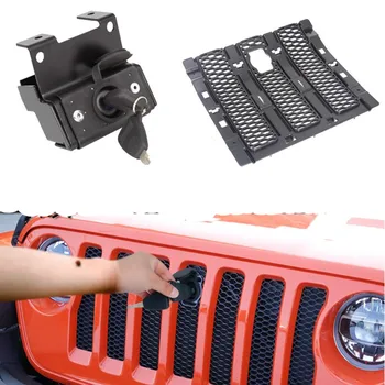 Черен комплект за заключване капака на двигателя с ключ За Jeep Wrangler JL Unlimited 2018 2-Врати, 4-врати