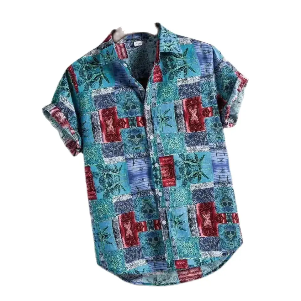 2023 Хавайски Мъжки Ризи с къс ръкав, Потници Копчета с Принтом, Риза в етнически Стил за Мъже, Ежедневни, Плажни Реколта Ризи Голям Размер, Топ . ' - ' . 5