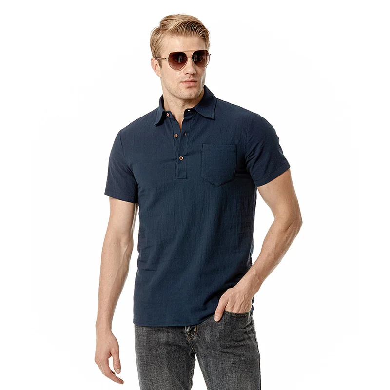 4 цвят! Лятна новост 2023, мъжки памучен бельо тениска с ревера и един джоб, плажни бързо съхнещи Ризи с къси ръкави, ризи . ' - ' . 0