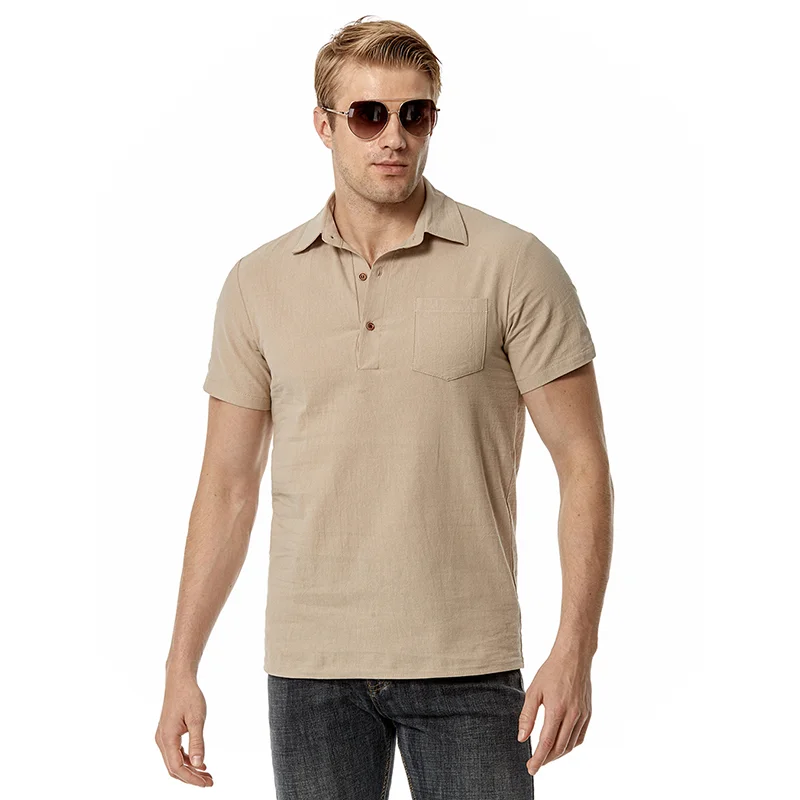 4 цвят! Лятна новост 2023, мъжки памучен бельо тениска с ревера и един джоб, плажни бързо съхнещи Ризи с къси ръкави, ризи . ' - ' . 1