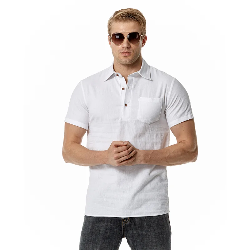 4 цвят! Лятна новост 2023, мъжки памучен бельо тениска с ревера и един джоб, плажни бързо съхнещи Ризи с къси ръкави, ризи . ' - ' . 4