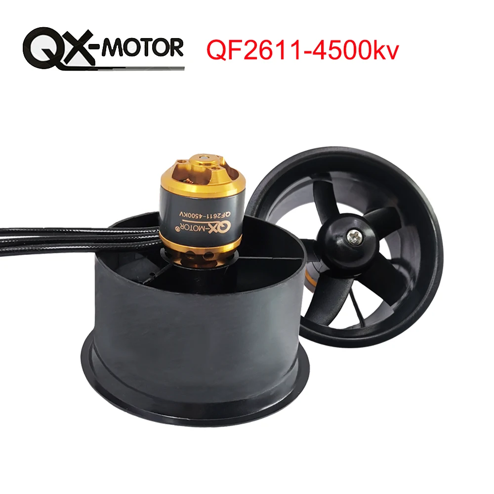 QX-MOTOR 64 мм ЕФР 4500KV бесщеточный двигател QF2611 с 5 остриета канален вентилатор за радиоуправляемого реактивен самолет на FMS/FREEWING . ' - ' . 0