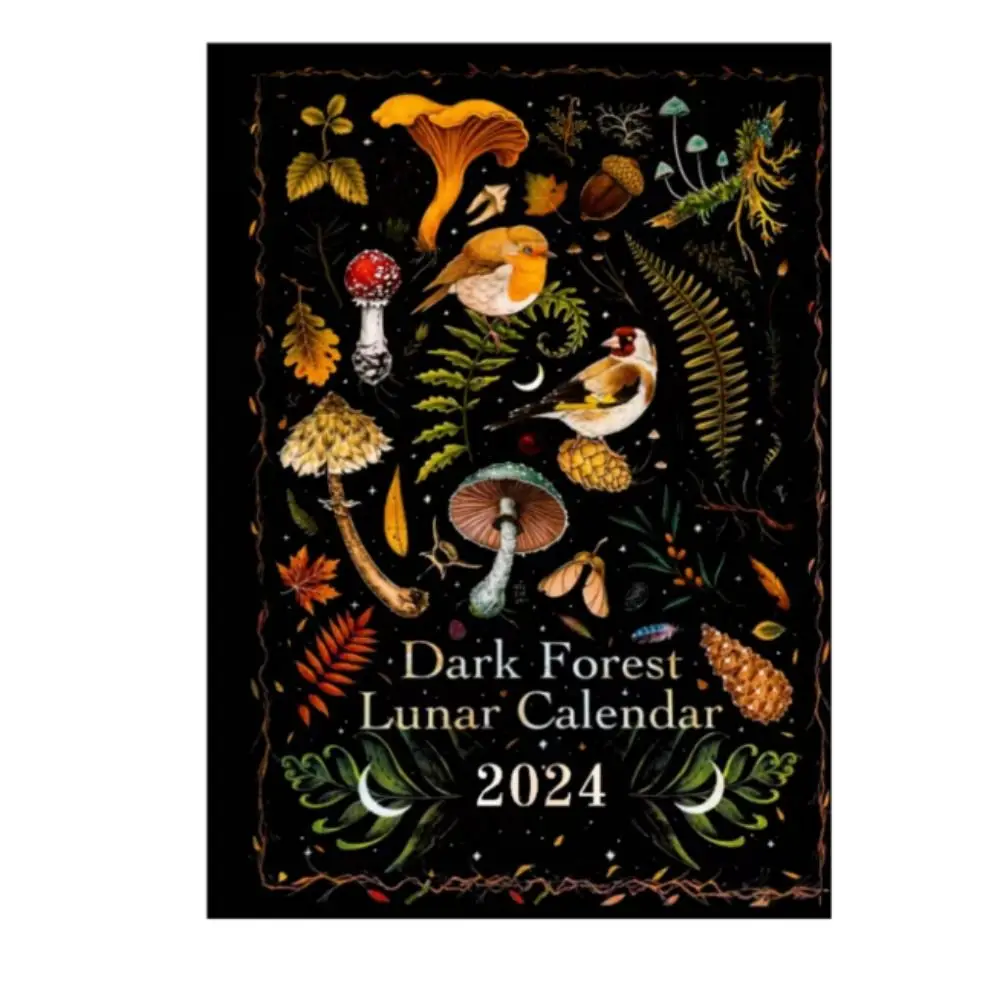 Водоустойчив Календар тъмни гори в 2024 година, време за планиране, творчески астрология Лунен календар, коледни подаръци . ' - ' . 0