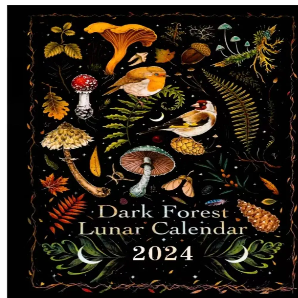 Водоустойчив Календар тъмни гори в 2024 година, време за планиране, творчески астрология Лунен календар, коледни подаръци . ' - ' . 4