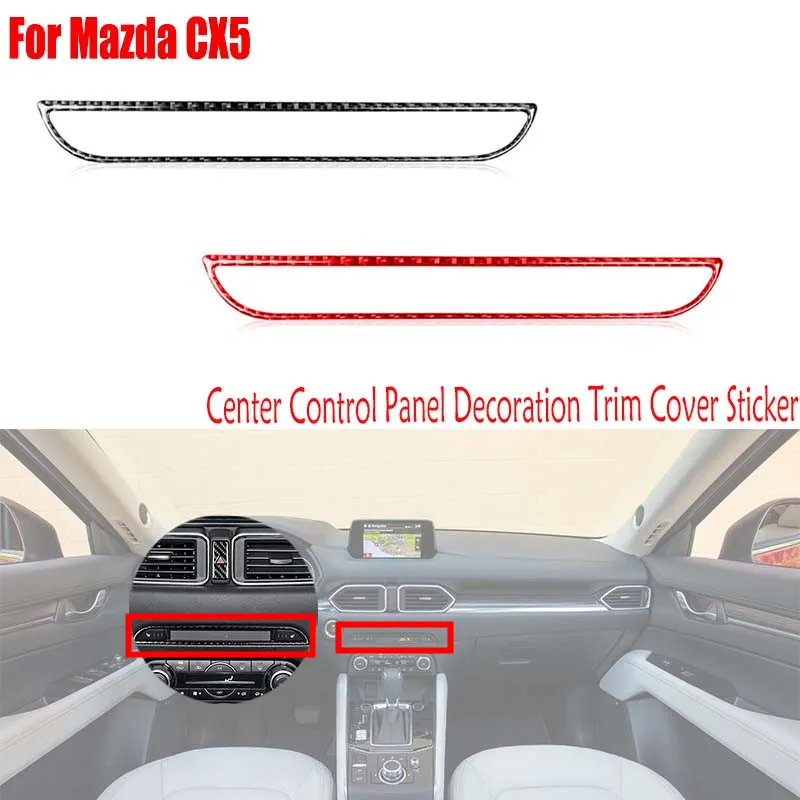 За Mazda CX5 2017 2018 автоаксесоари от настоящето Въглеродни влакна, Детайли на интериора, Централен контролен панел, Декоративни тампон, Стикер . ' - ' . 0