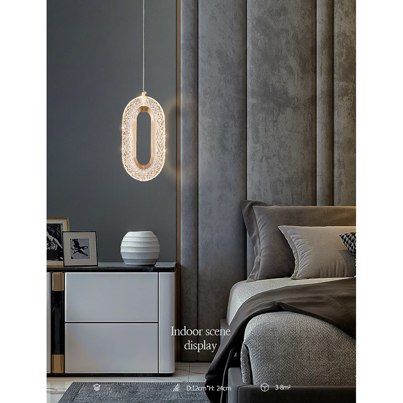 Лампа, елегантен, окачен лампа в скандинавски стил, вътрешно осветление, модерна Регулируема led полилей За кухня, трапезария, спалня . ' - ' . 3