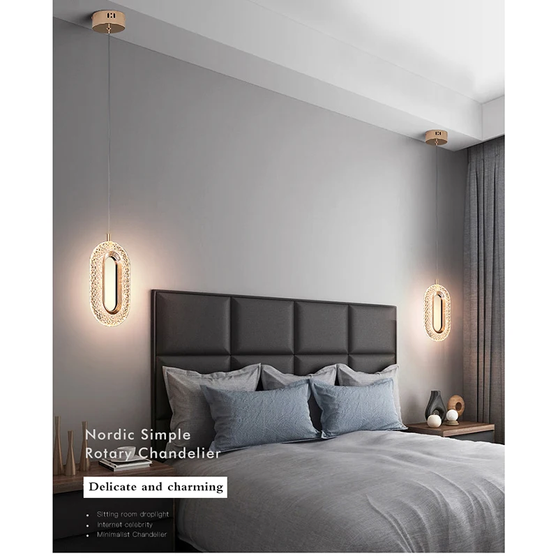 Лампа, елегантен, окачен лампа в скандинавски стил, вътрешно осветление, модерна Регулируема led полилей За кухня, трапезария, спалня . ' - ' . 4