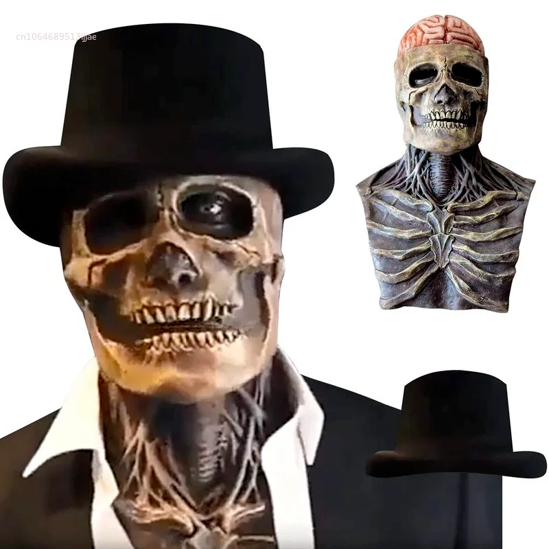 Маска с череп в 3D стил на ужасите на цялата глава, подвижната челюст, маски с черепа на цялата глава, Латексова маска за cosplay, каска с черепа, декор за Хелоуин . ' - ' . 2
