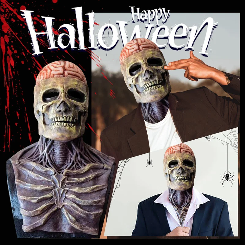 Маска с череп в 3D стил на ужасите на цялата глава, подвижната челюст, маски с черепа на цялата глава, Латексова маска за cosplay, каска с черепа, декор за Хелоуин . ' - ' . 3